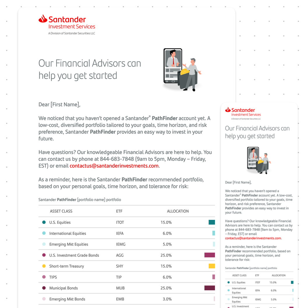 Santander Investment Services—email marketing, design and coding